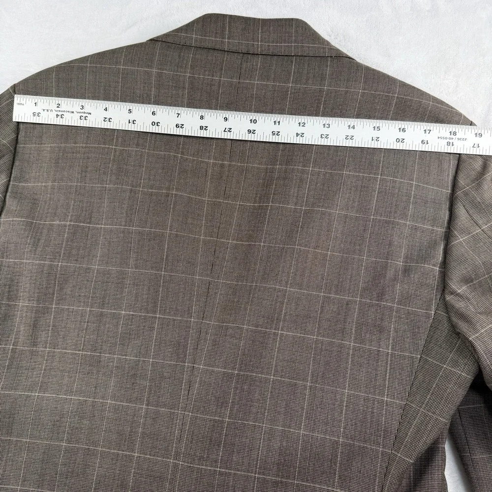 Polo Ralph Lauren Blazer Sport Coat Men's 40S Plaid Windowpane Italy Brown Cream